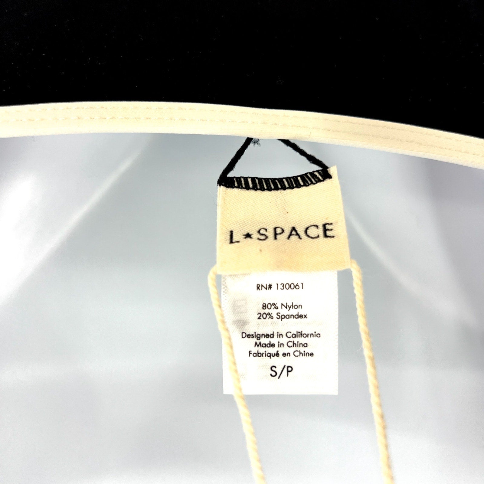 L*Space Women's Levy Classic Bikini Bottoms Small Black White Adjustable Tie NWT