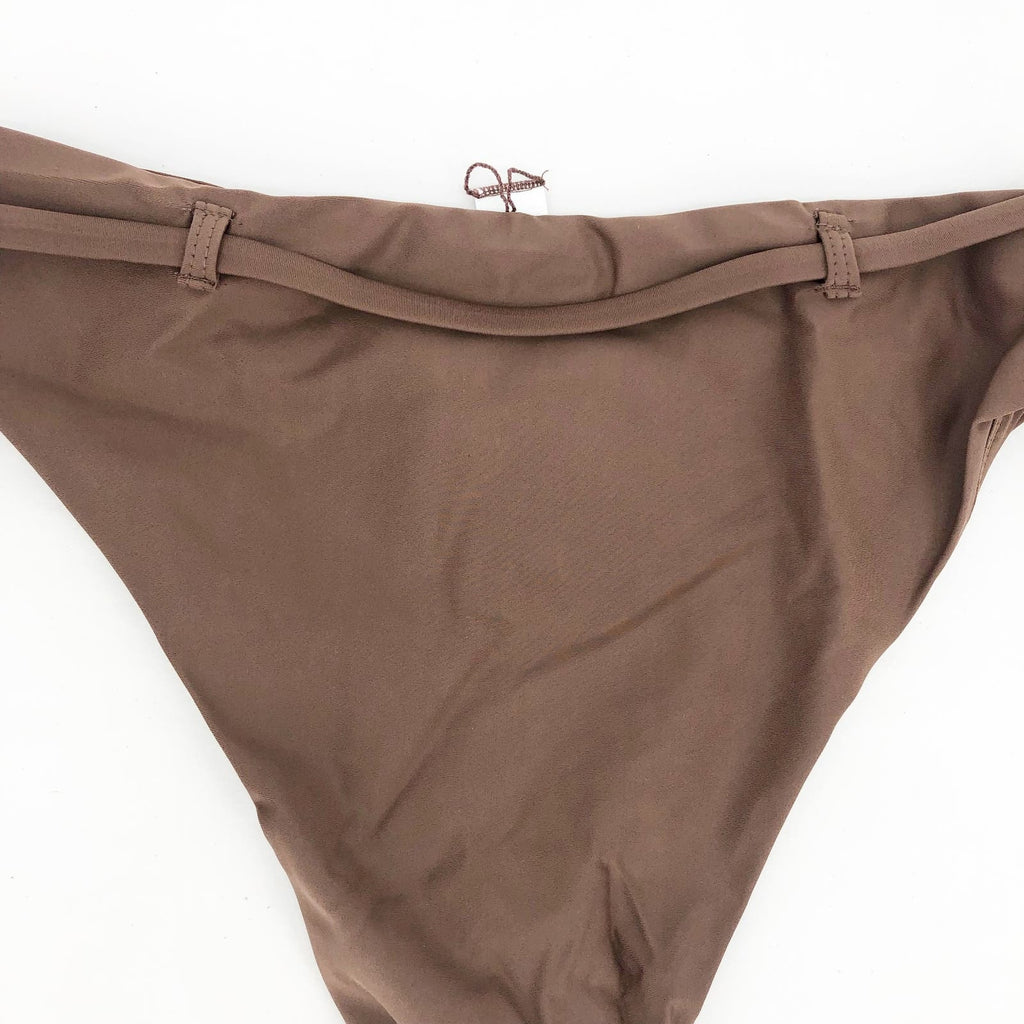 ANDIE SWIM Riviera High Waisted Bikini Bottom Medium Espresso Brown Belted NWT