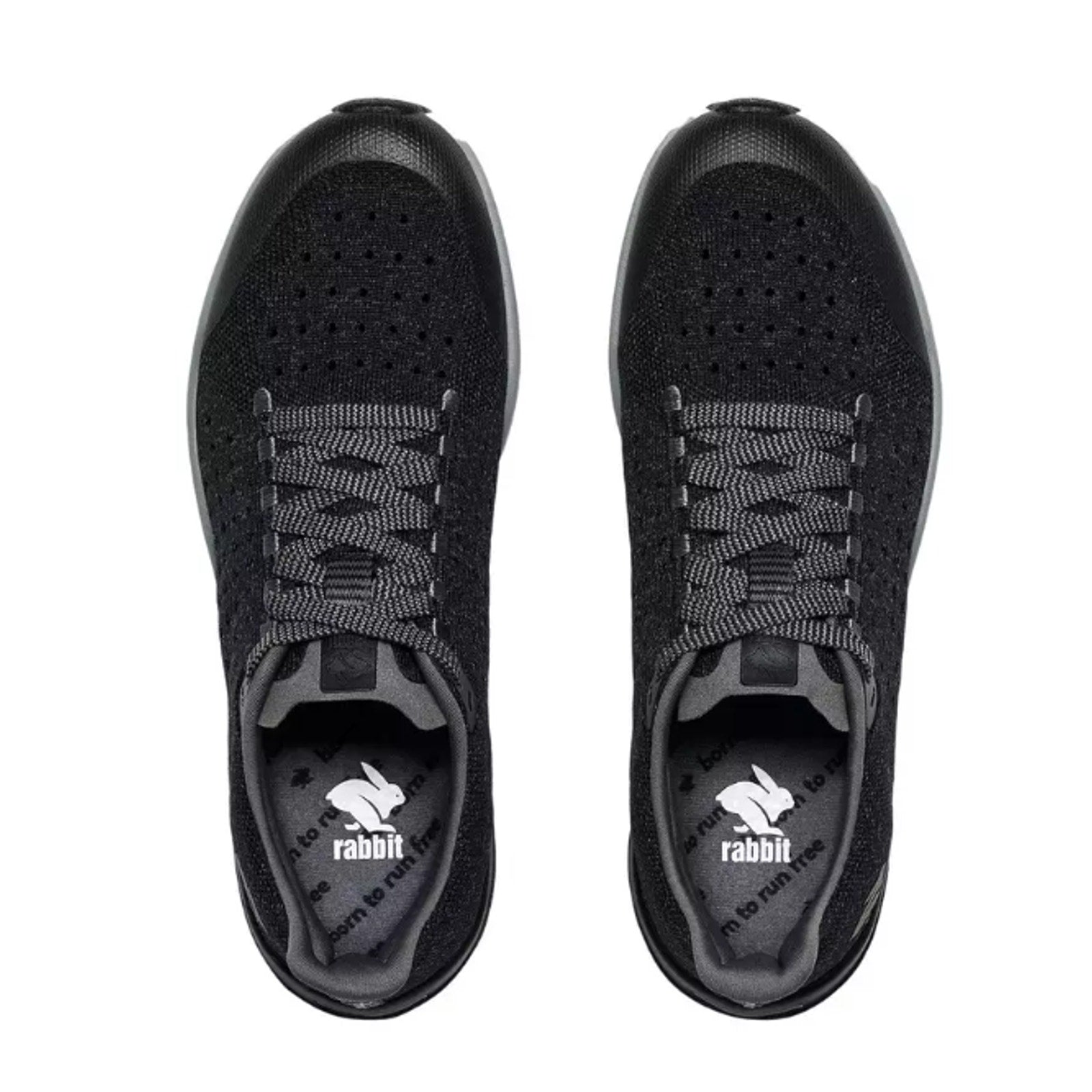 Rabbit Mens Dream Chaser Running Shoes Size 9.5 Black White Athletic NIB