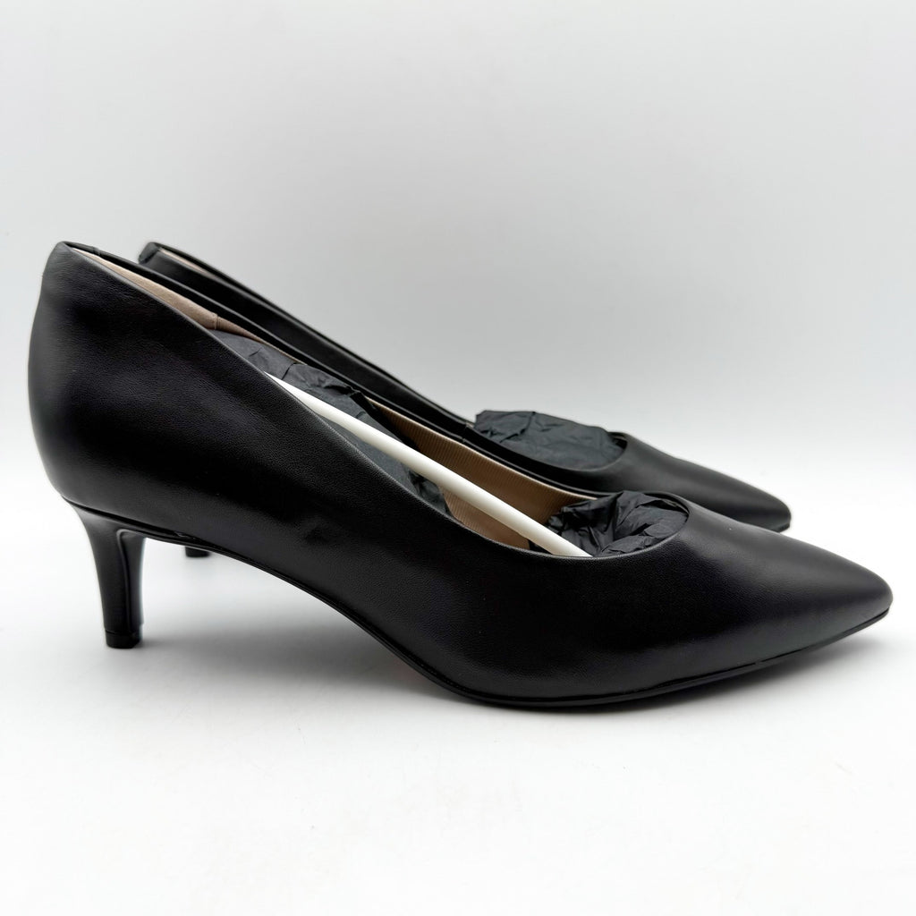 Rockport Womens Cindy Dress Pumps Size 7 Wide EU 37.5 Black Leather Heels NIB
