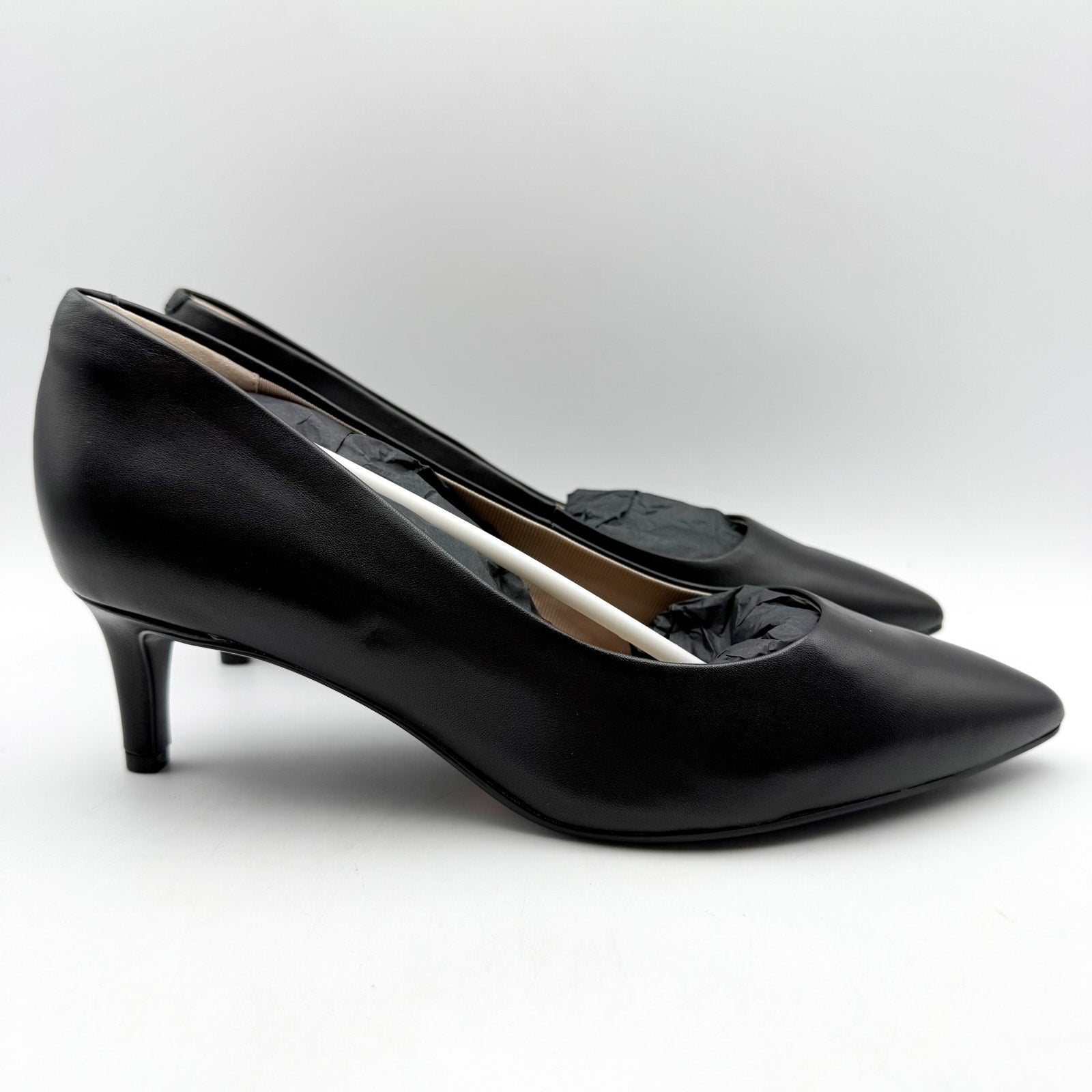 Rockport Womens Cindy Dress Pumps Size 7 Wide EU 37.5 Black Leather Heels NIB