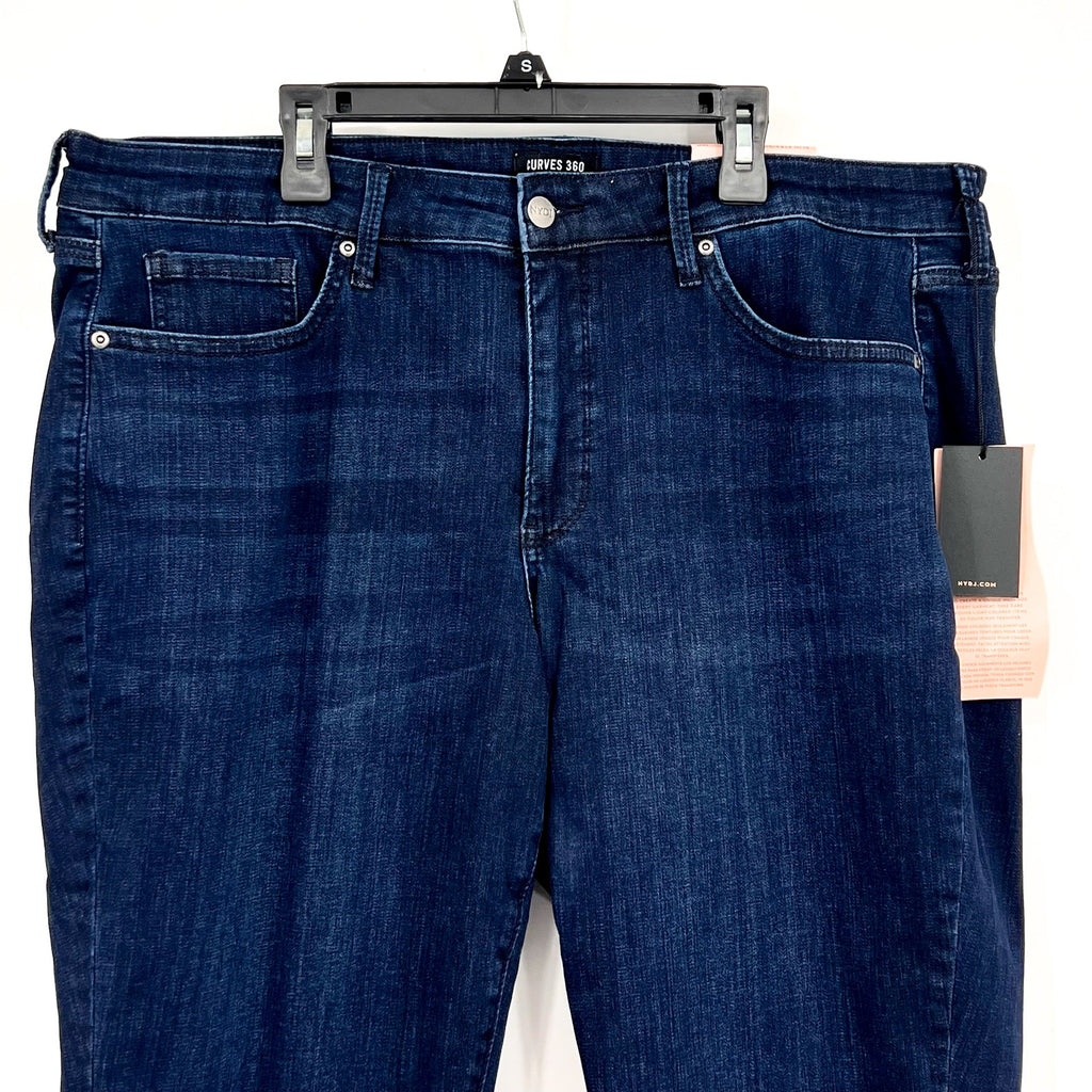 NYDJ Curves 360 Womens Slim Straight Crop Jeans Size 12 PETITE Mesquite Blue NWT