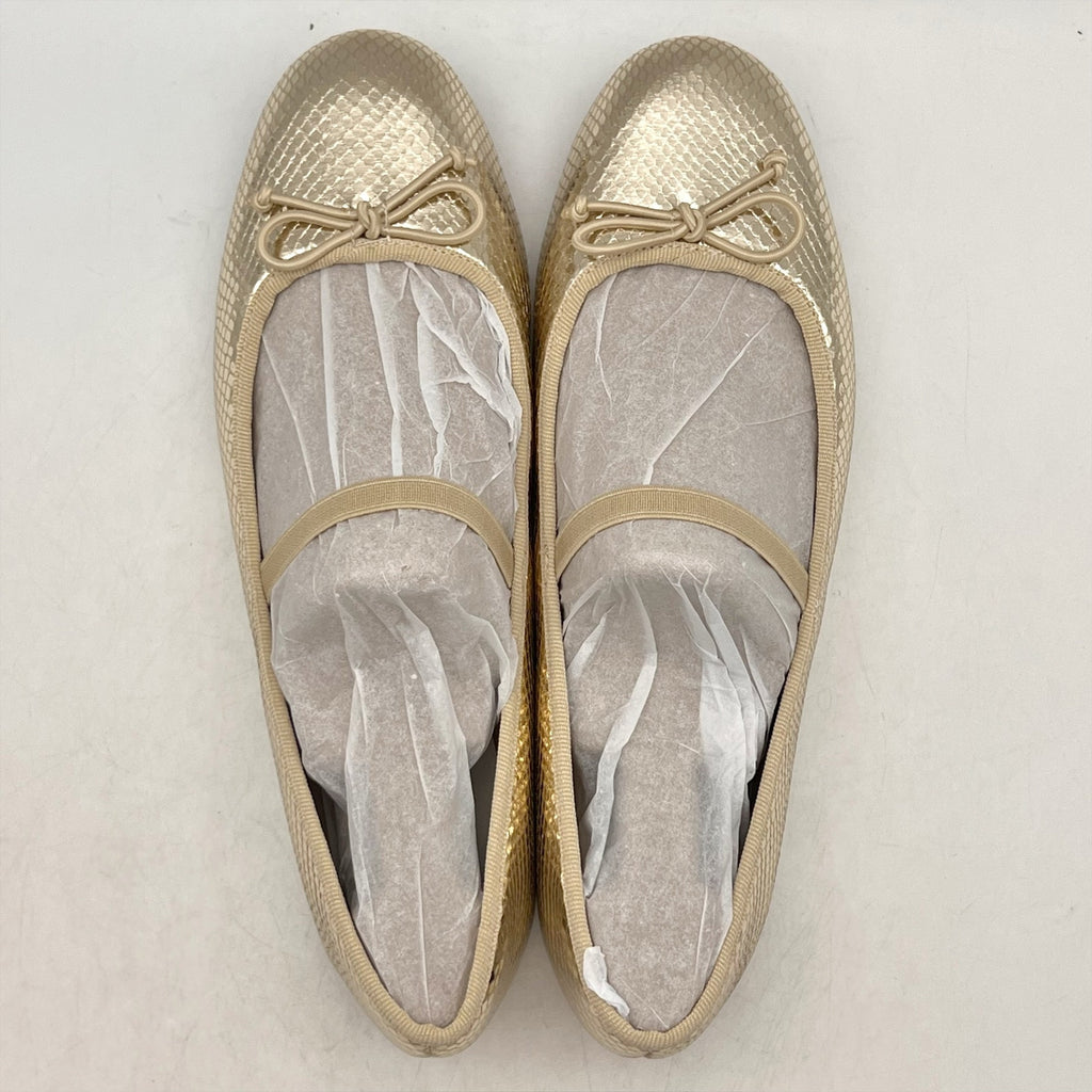 Bandolino Womens Phalon Flats Size 9 M Gold Snake Print NIB