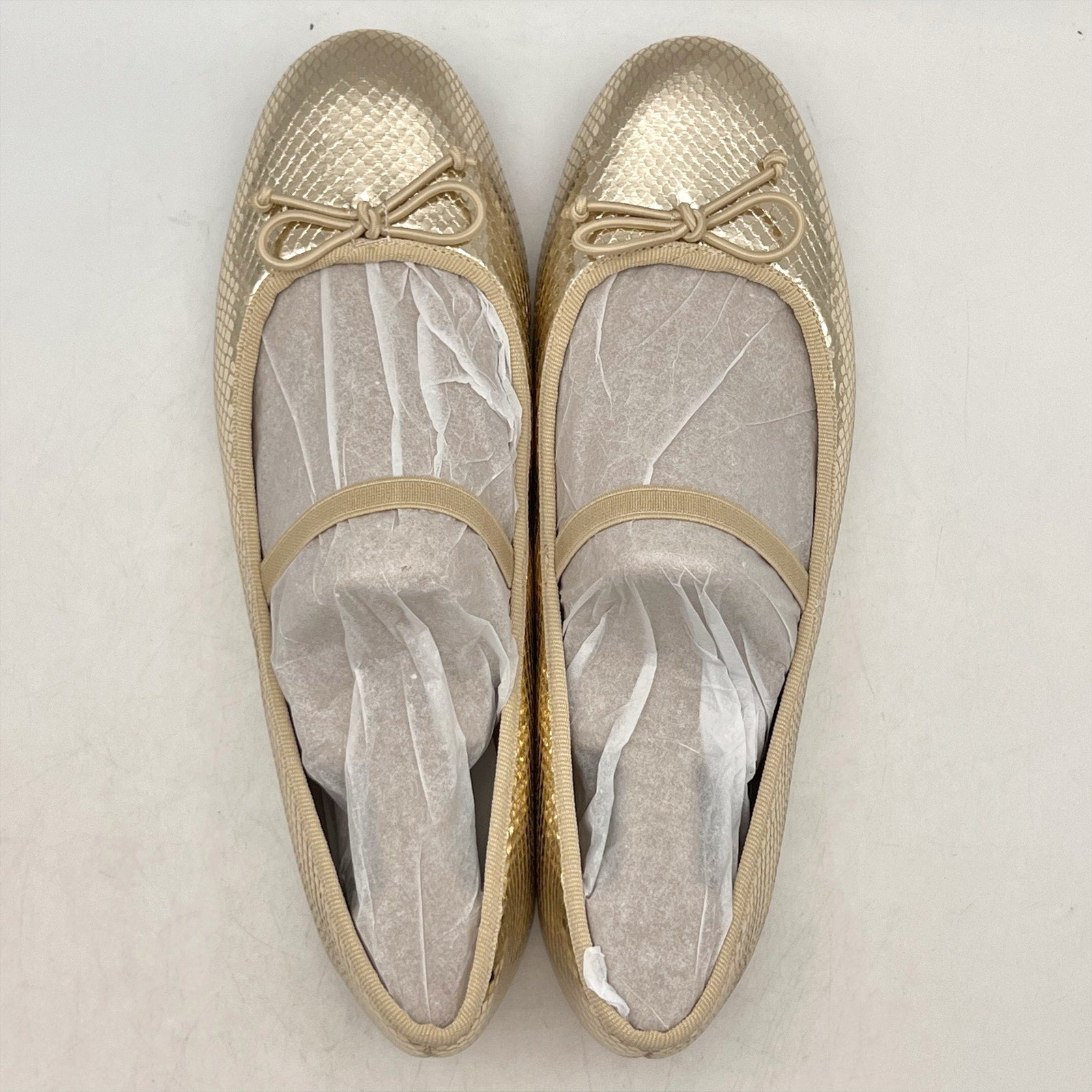 Bandolino Womens Phalon Flats Size 9 M Gold Snake Print NIB