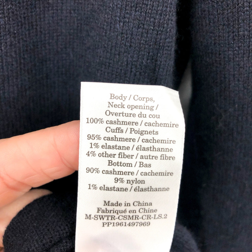 Everlane Mens Grade-A Cashmere Crew Sweater XS Dark Navy Blue NWT