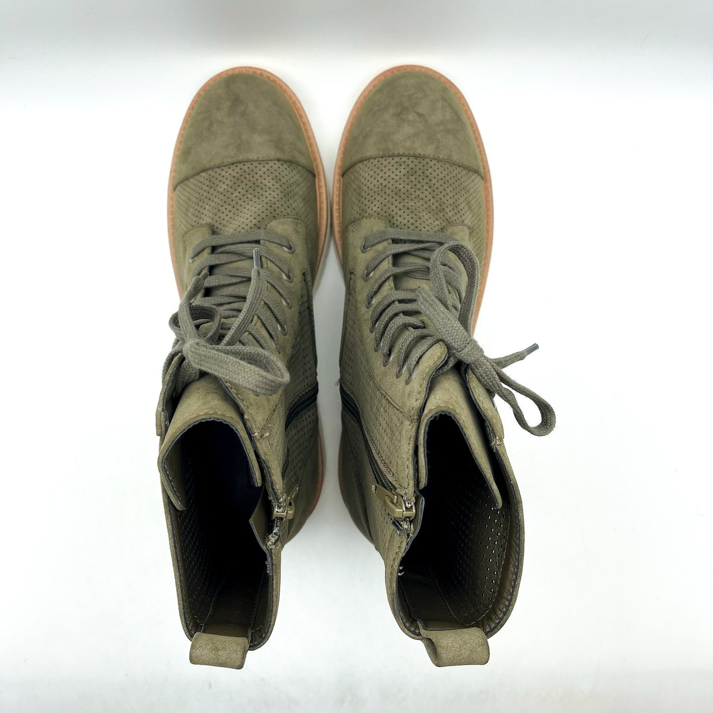 MIA Womens Havenn Kashton Lace Up Combat Boots US 11 M Olive Vegan Suede NWOB