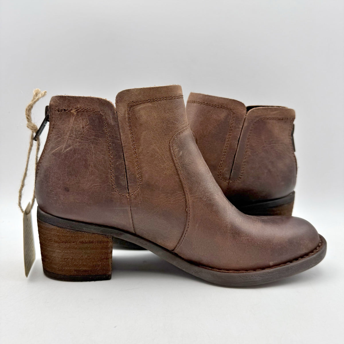 Born Womens Reece Ankle Booties Size 6.5 M EU 37 Brown Leather Boots NIB