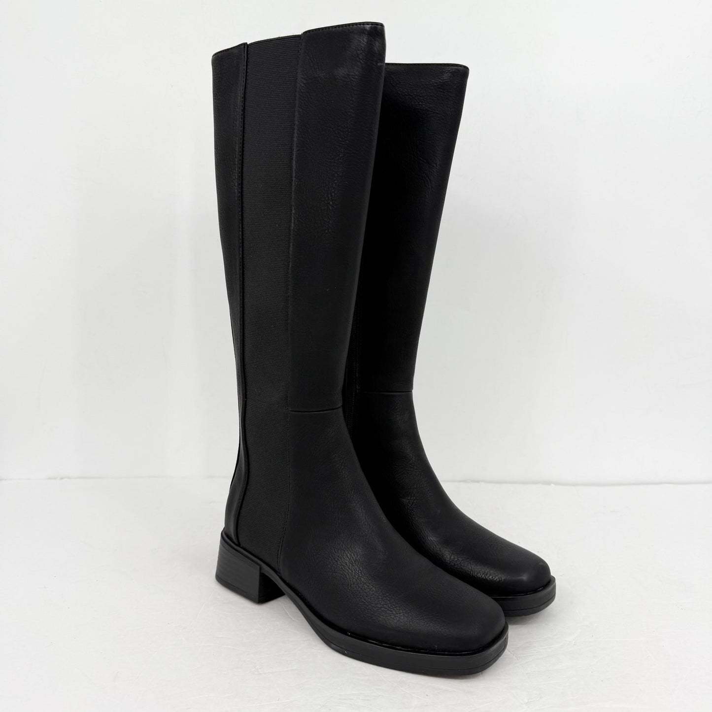 Aerosoles Womens Daria Knee High Boots US 7 M Black Vegan Leather NIB