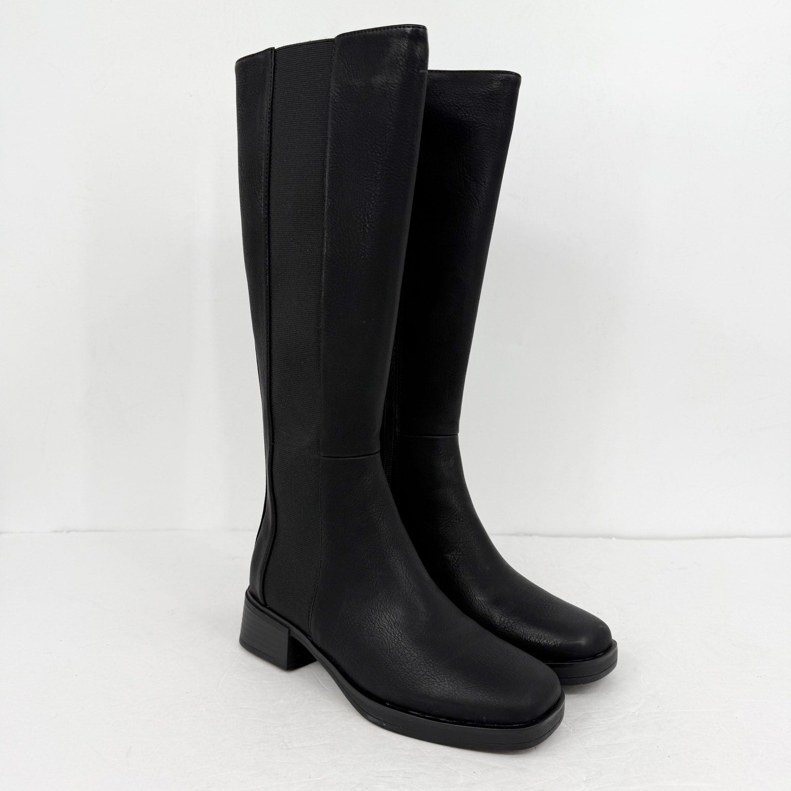 Aerosoles Womens Daria Knee High Boots US 7 M Black Vegan Leather NIB