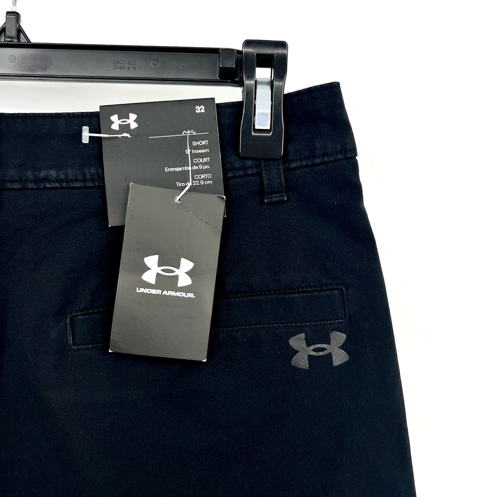UNDER ARMOUR Men's Matchplay Shorts Size 32 Black 9" INSEAM Performance NWT