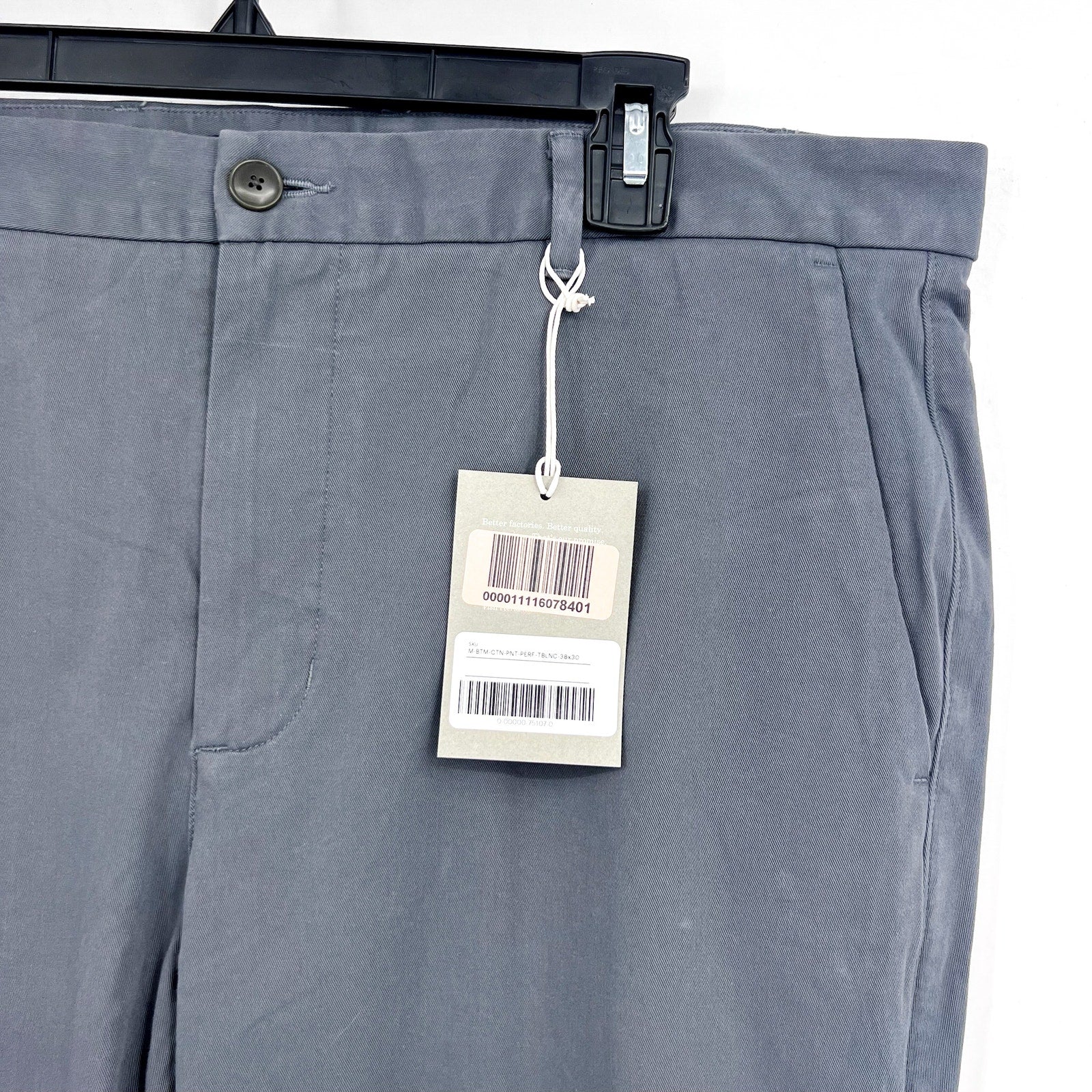 EVERLANE Men's Uniform Performance Chino 38x30 Slate Blue Slim Fit Pants NWT