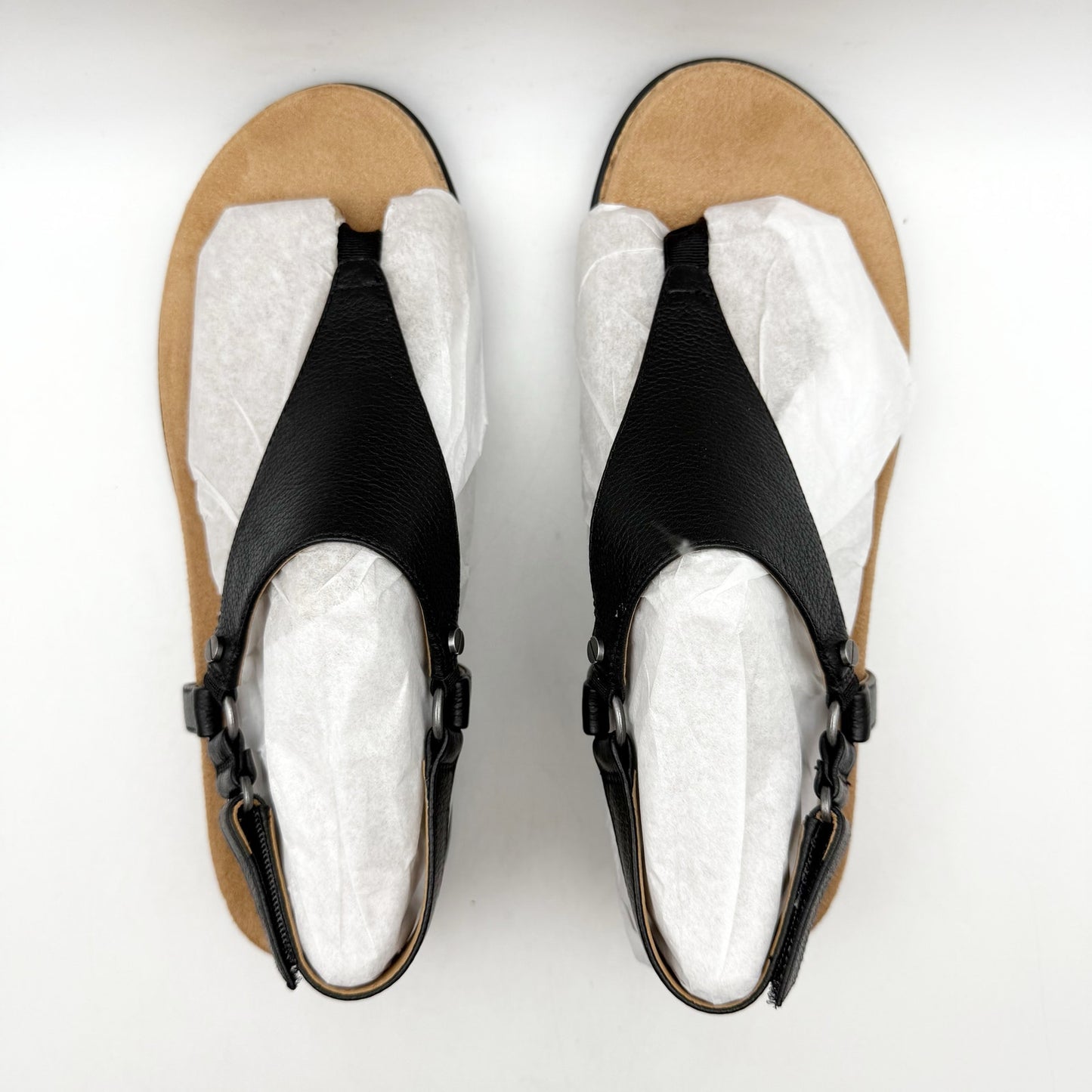 Vionic Womens Kirra II Wedge Sandals US 8 EU 38.5 Black Leather NIB