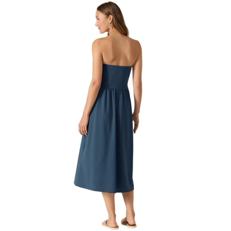 TOMMY BAHAMA Women's Bandeau Dress XS Blue Midnight Sea Strapless NWT