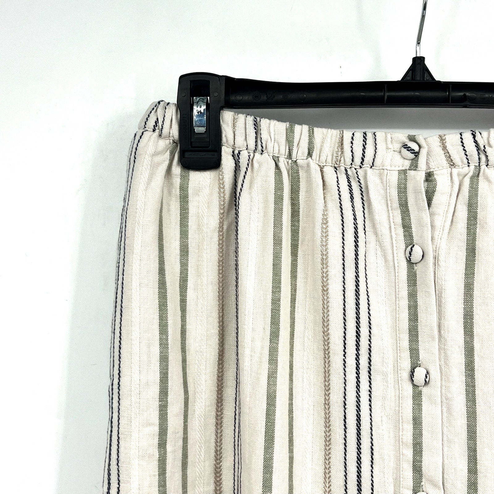 SPLENDID Women's Demi Maxi Skirt XS White Blue Cypress Stripe Button Front NWT