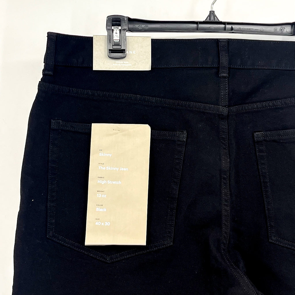 EVERLANE Men's Uniform Skinny Jeans 40x30 4-Way Stretch Organic Cotton Black NWT