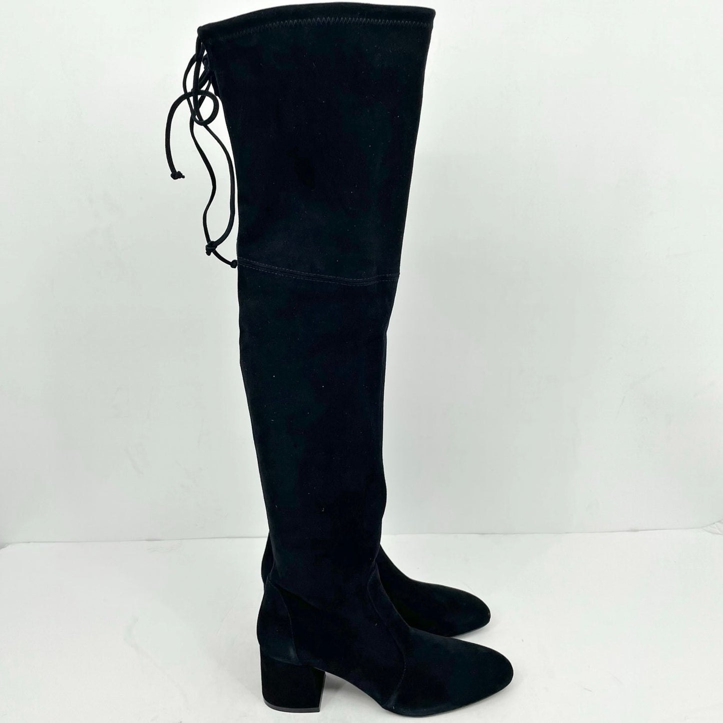Stuart Weitzman Womens Flareland Over The Knee Boots US 7 B Black Suede NWOB