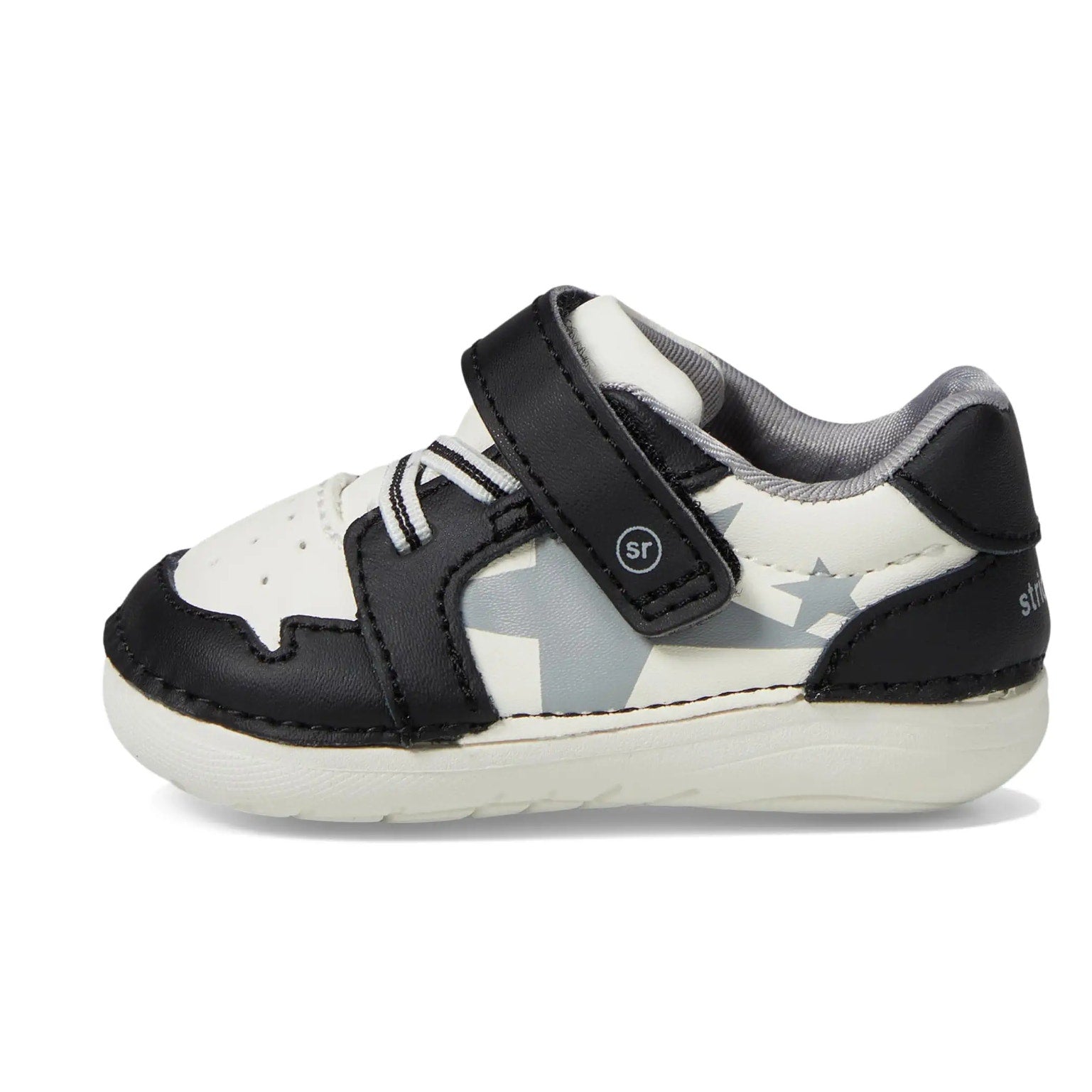 Stride Rite Baby Toddler Boys SM Waverly Sneakers 3 Wide Shoes Black White NIB