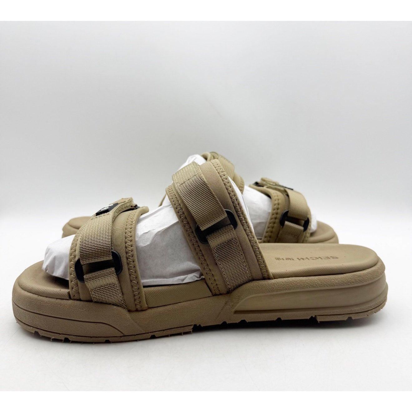 SEICHI Mens Sandoru Ichi Slide Sandals Size 10 EU 43 Tan NIB