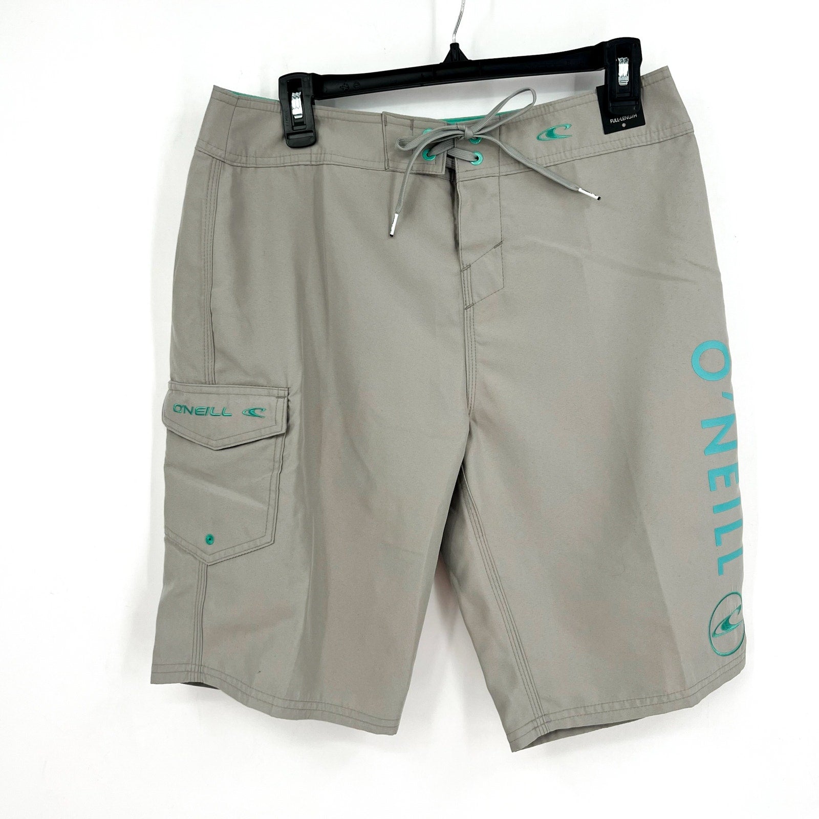 O'NEILL Mens Santa Cruz Solid 2.0 Boardshorts 30 Light Grey Drawstring NWT
