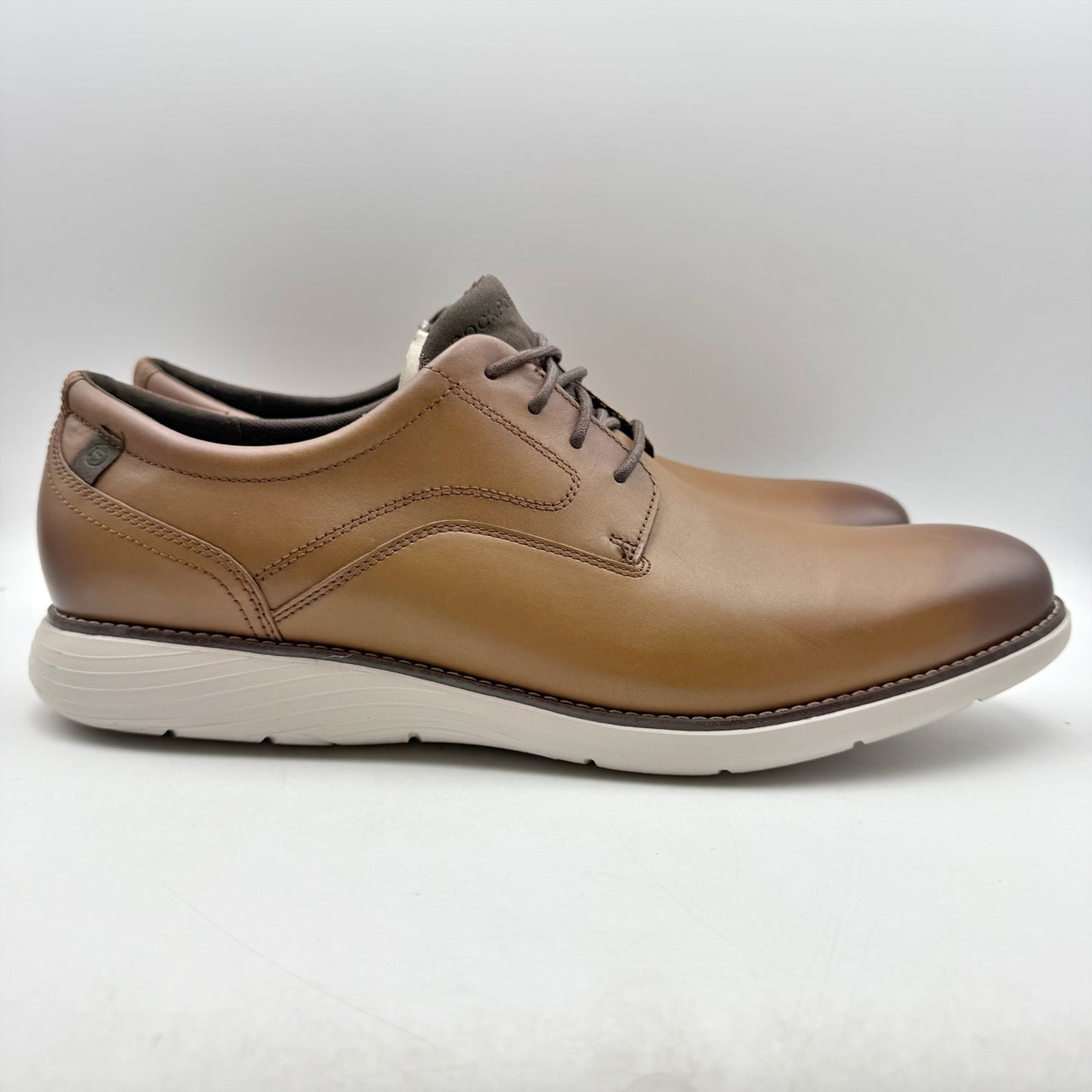 Rockport Mens Garett Oxford Shoes US 14 Wide EU 49 Brown Leather NWOB