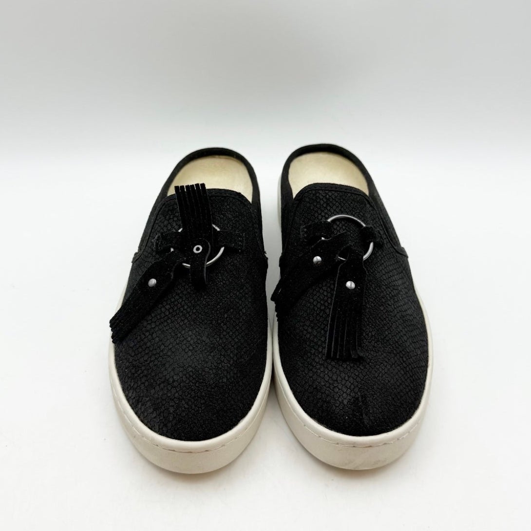 Spenco Women's Bindie Slide Slip On Shoe Size 5 B Black Embossed Suede NIB
