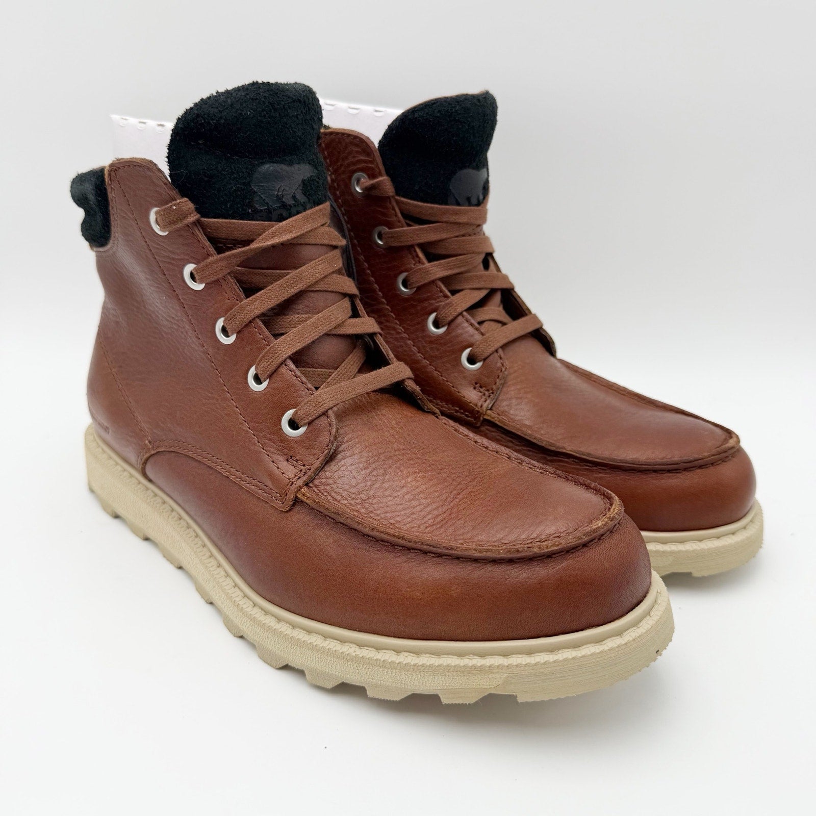 Sorel Mens Madson II Moc Toe Boots US 7.5 EU 40.5 Brown Leather Waterproof NIB