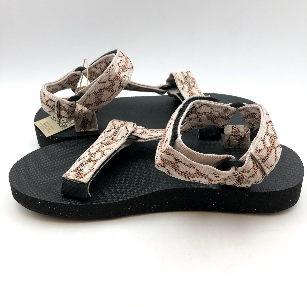 TEVA Womens Original Universal ReLoop Sandals Size 8 EU 38 Natural Black NIB