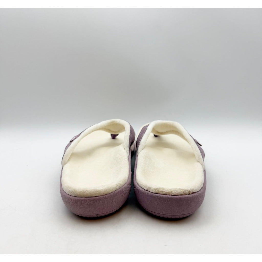 Spenco Womens Yumi Cozy Slipper Flip Flop Size 7 Plush Faux Fur Purple NIB