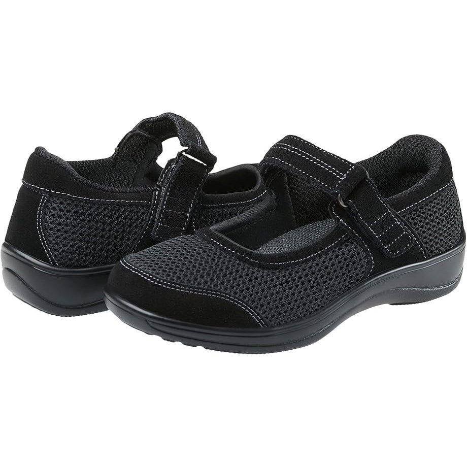 ORTHOFEET Womens Chattanooga Mary Jane Flat US 11 Narrow Black Suede NIB