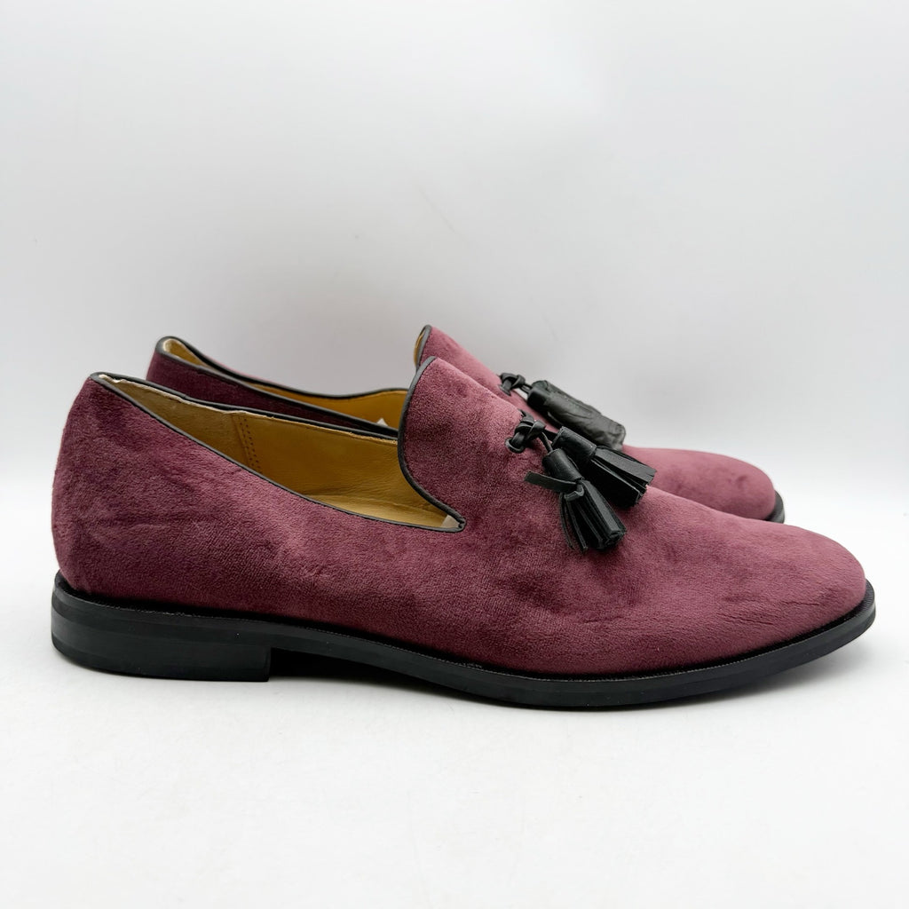 Sperry Mens Gold Exeter Tassel Loafers Size 10 Dark Red Burgundy Suede NWOB