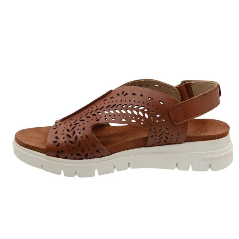 David Tate Womens Mindy Wedge Sandals US 5 M Dark Brown Leather NIB