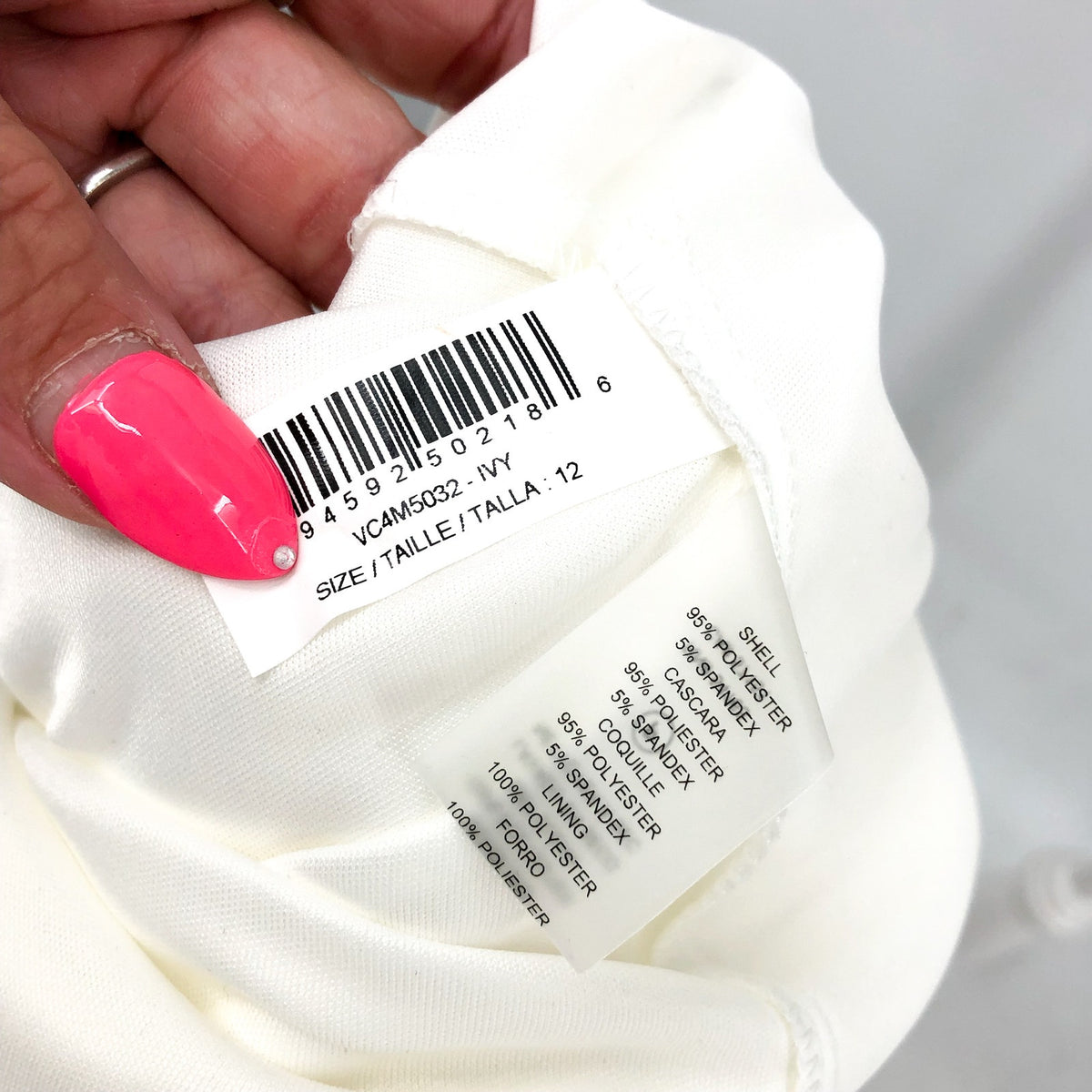 VINCE CAMUTO Women's Scuba Sheath Dress Size 12 White Square Neck NWT