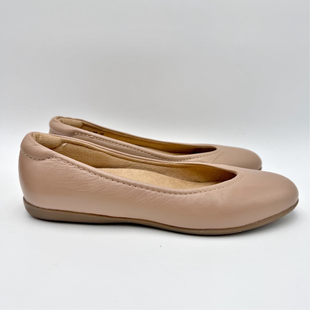 Naturalizer Womens Vivienne Ballet Flats Size 7.5 Wide Blush Nude Leather NWOB