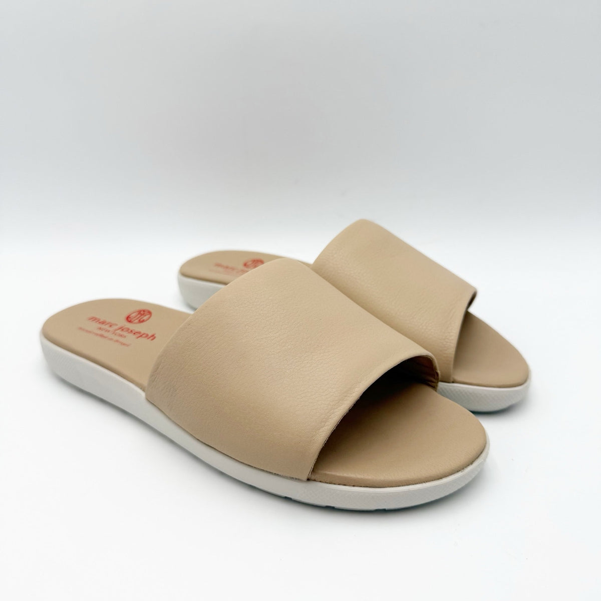Marc Joseph New York Womens Elisabeth Slide Sandals US 5 Blush Nude Leather NIB
