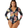 O'NEILL Women's Kali Floral Key West Surf Suit Medium Black Long Sleeve NWT