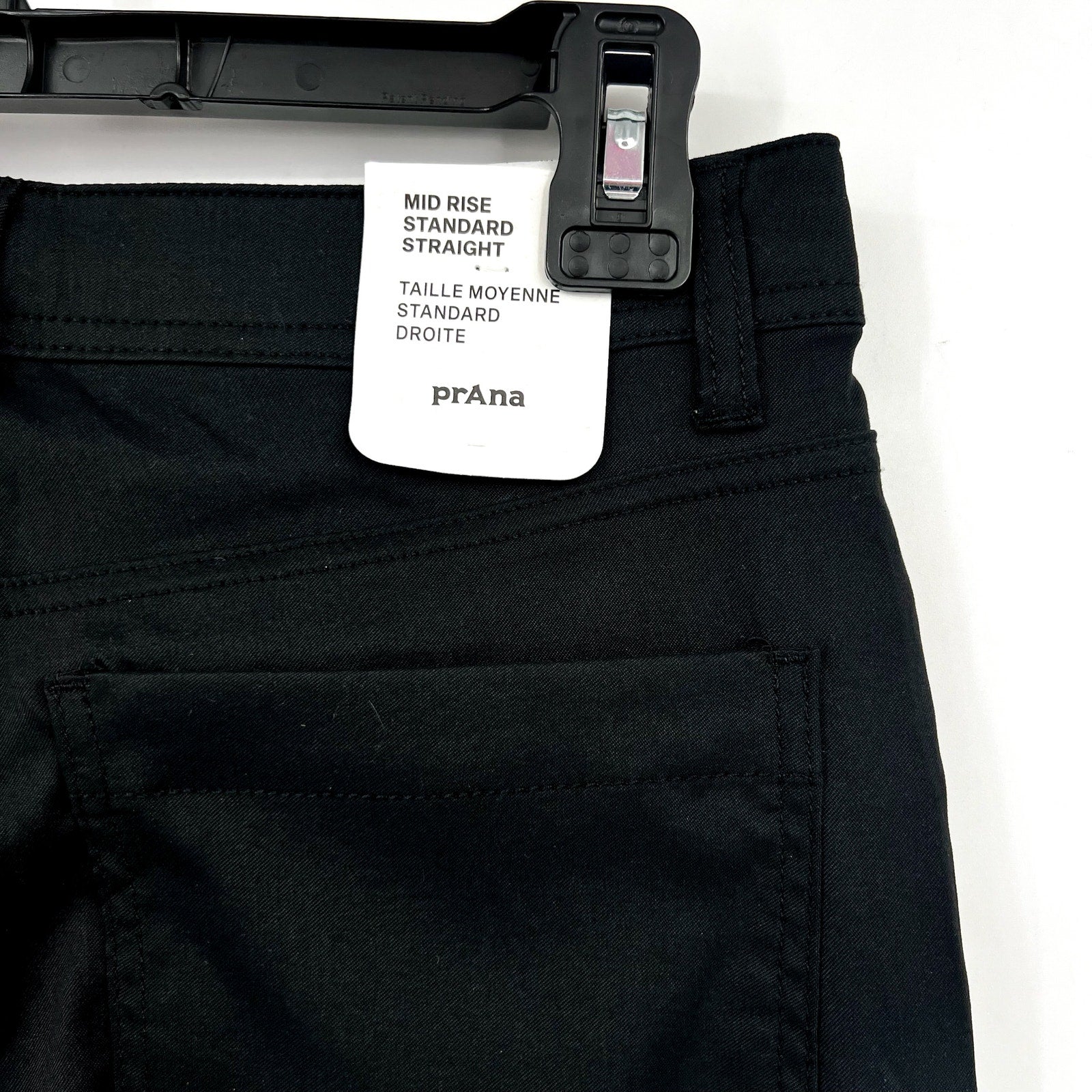 PRANA Women's Zion Halle Pants Size 0 Black Straight Leg 30" Inseam Stretch NWT