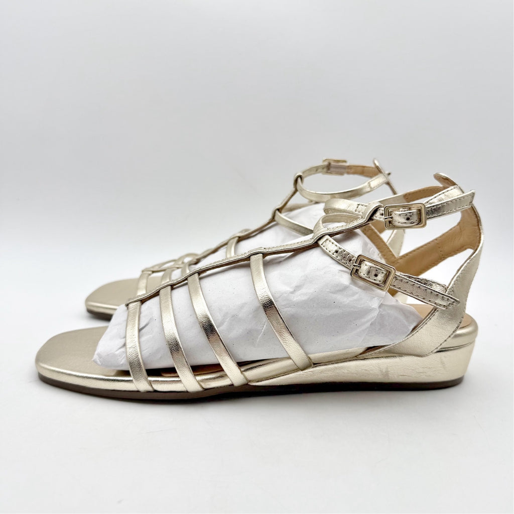Seychelles Womens Luxurious Wedge Sandals US 6 Gold Leather Gladiator NWOB