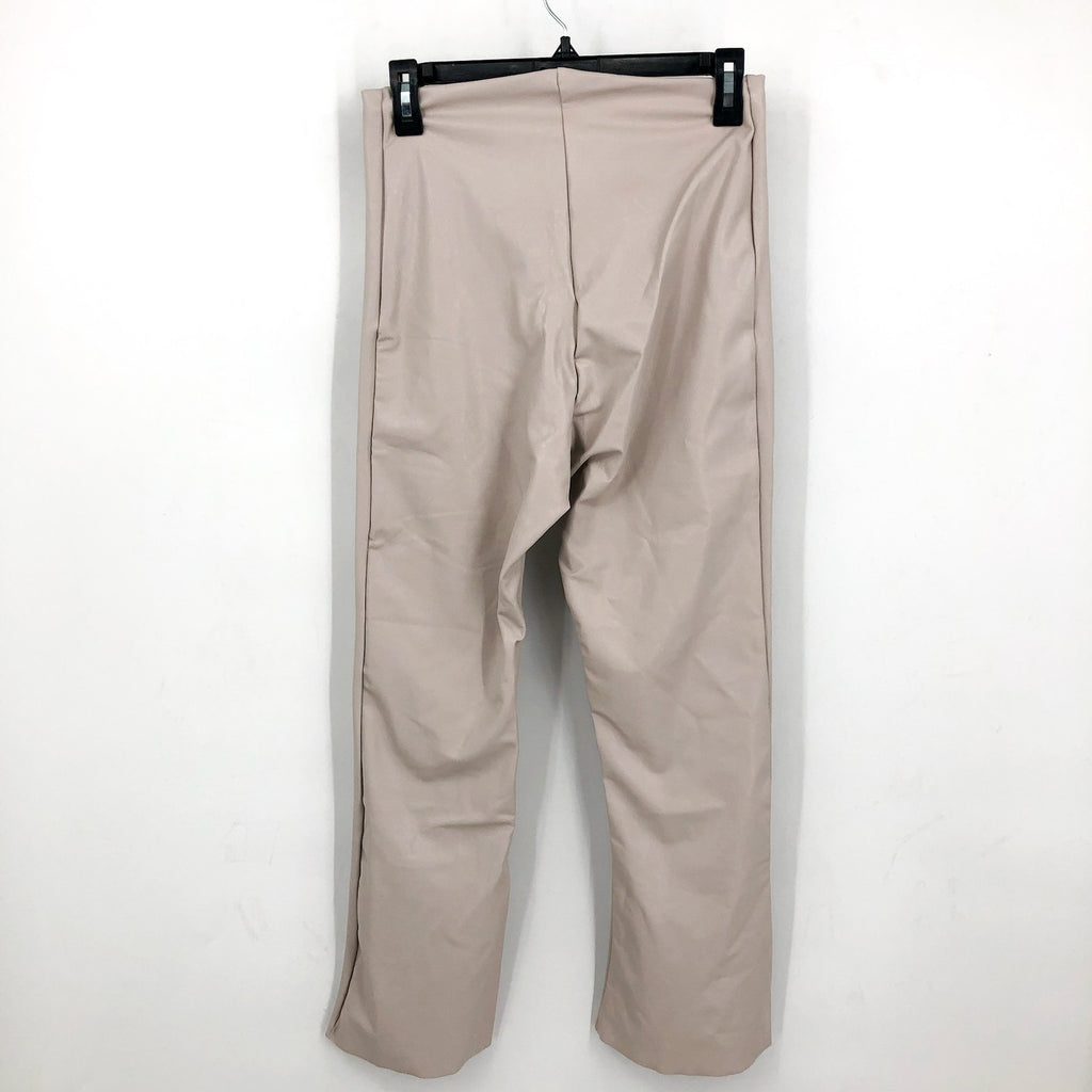COMMANDO Women's Faux Leather Crop Flare Legging XL Cream Porcelain NWT