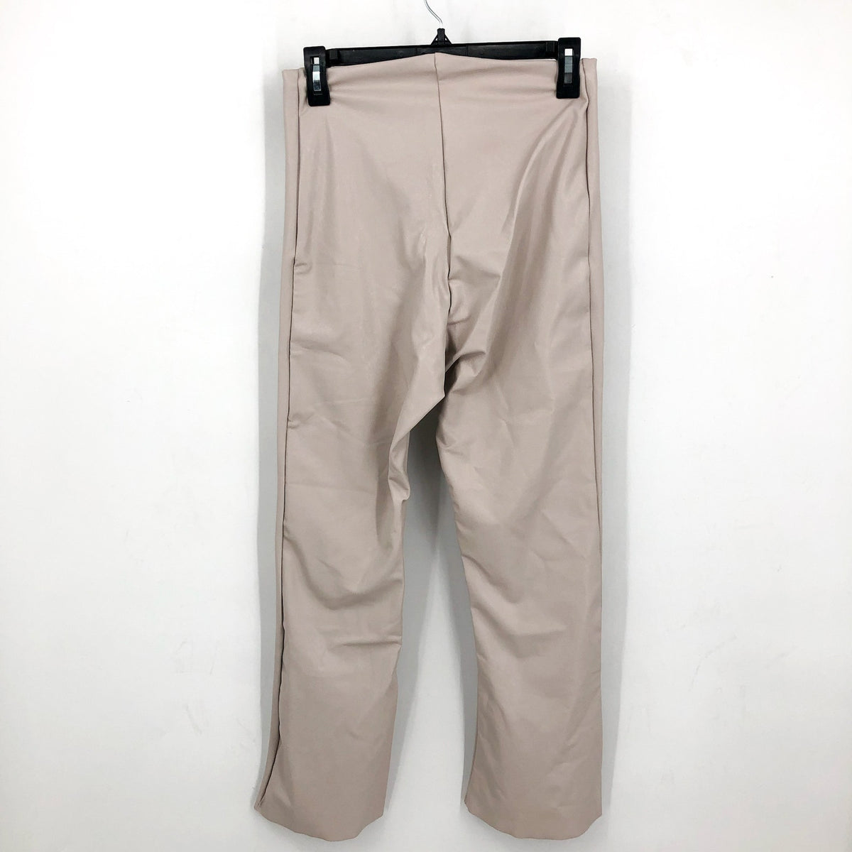 COMMANDO Women's Faux Leather Crop Flare Legging XL Cream Porcelain NWT