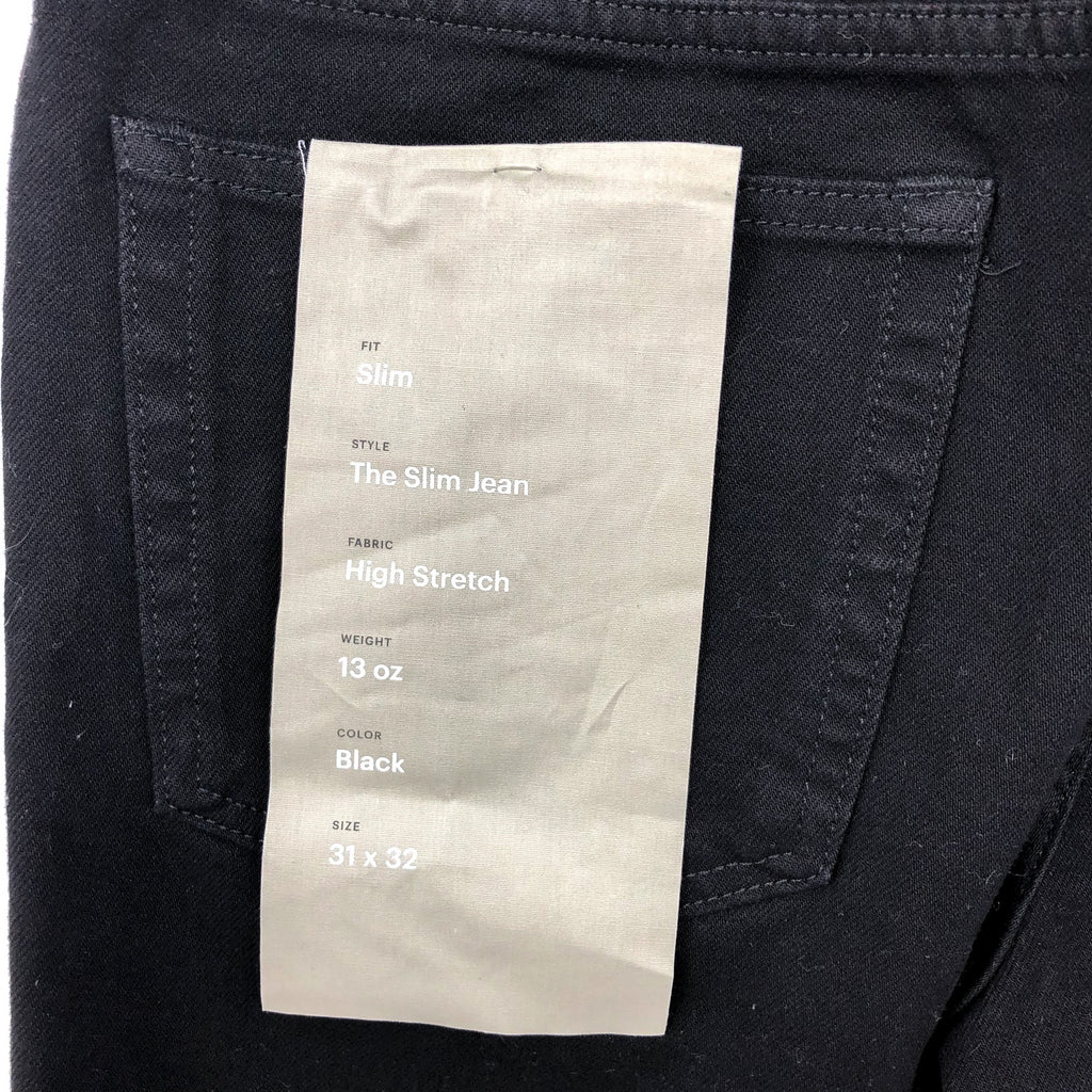 EVERLANE UNIFORM Men's The Slim Jeans 31x32 Black 4-Way Stretch Organic NWT