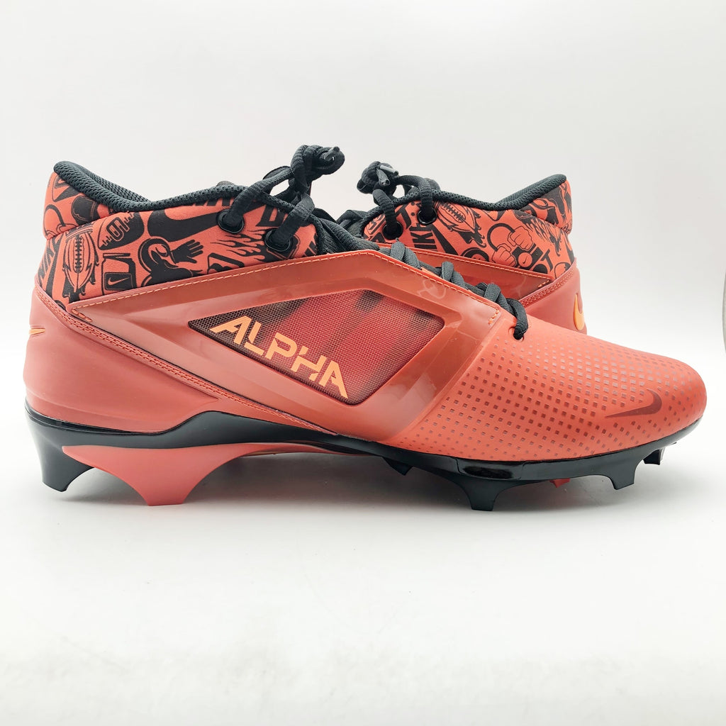 Nike Mens Alpha Menace 4 Pro NRG Molded Football Cleat Size 13 Orange Black NWOB