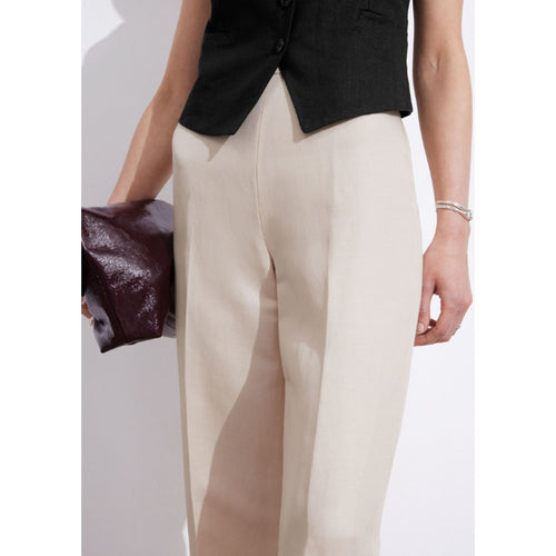 & Other Stories Women's Wide Leg Pants Size 8 Light Beige Linen Blend NWT