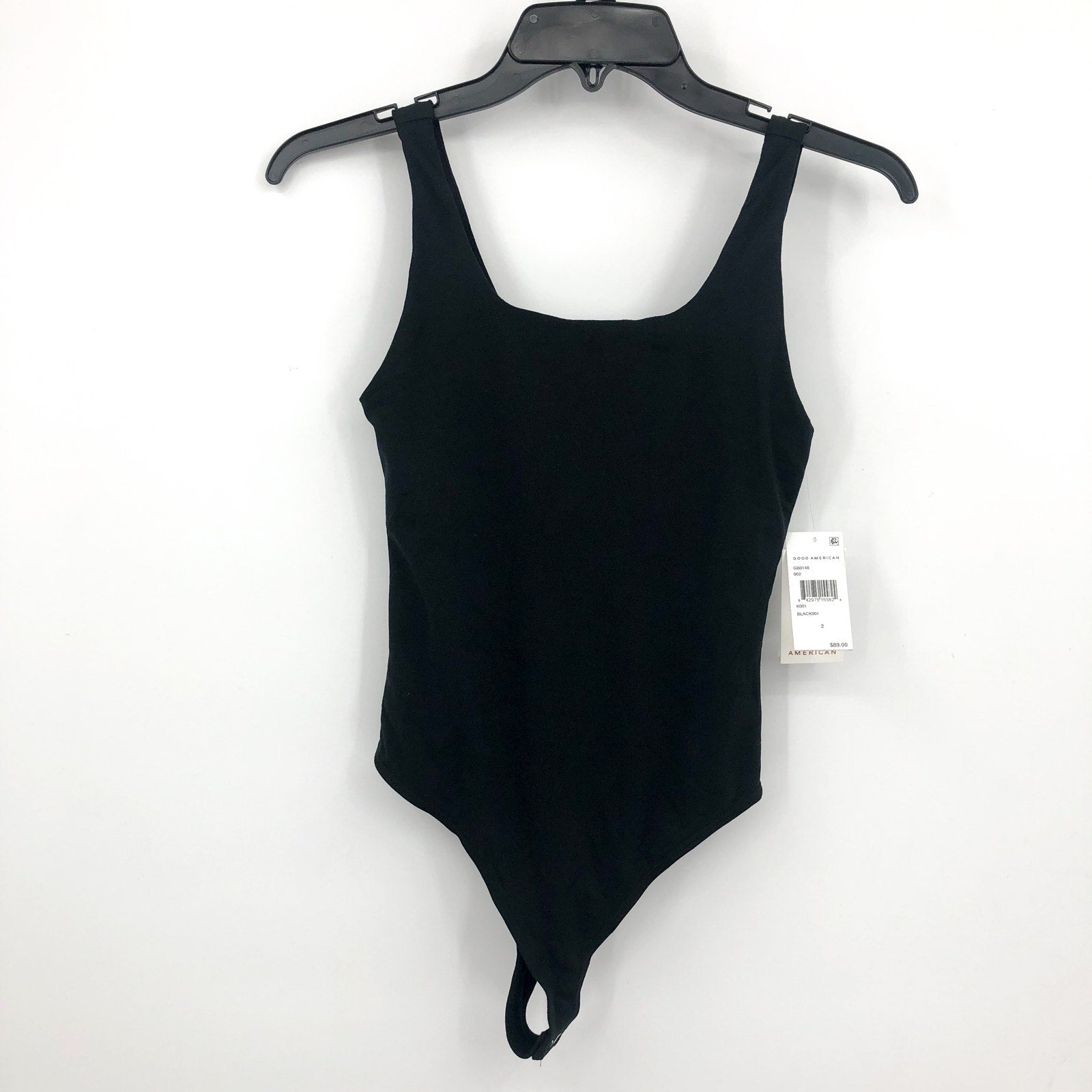 GOOD AMERICAN Women's Good Form Modern Tank Bodysuit Medium Black NWT