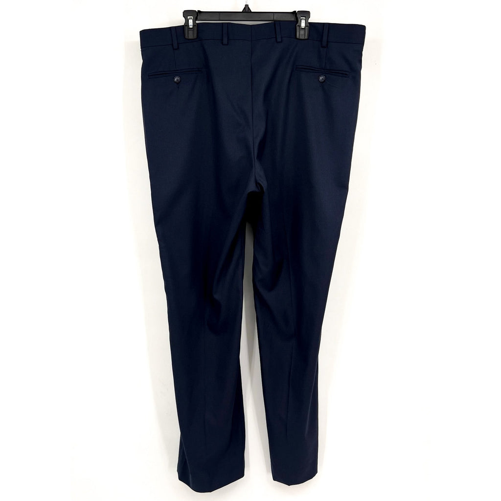 BERLE Men's Classic Dress Pants 42x34 Navy Blue Flat Front Career Formal NWOT