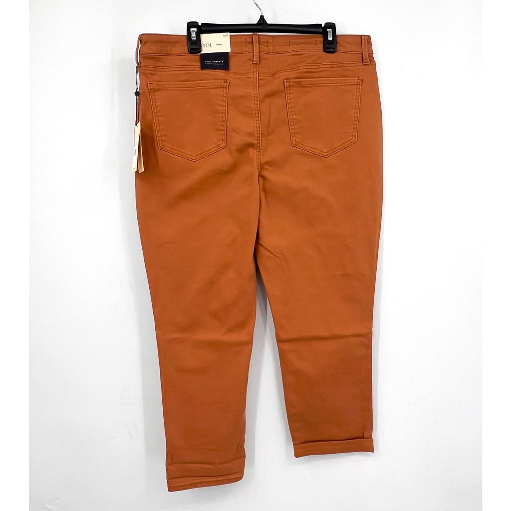 NYDJ Womens Margot Girlfriend Jeans Size 16 PETITE Rust Brown Straight Leg NWT