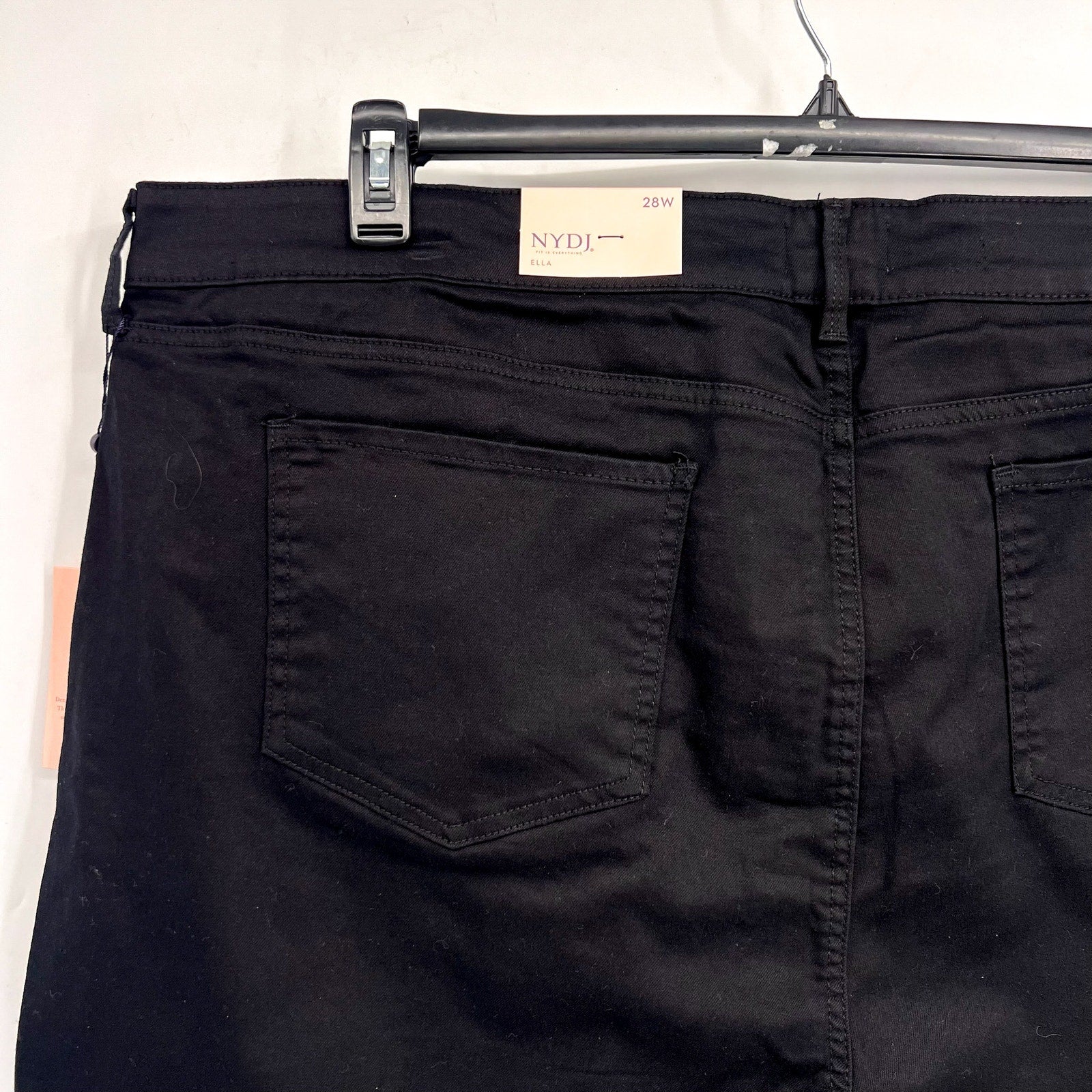 NYDJ Women's Ella Denim Shorts 28W Side Slits Black Stretch NWT