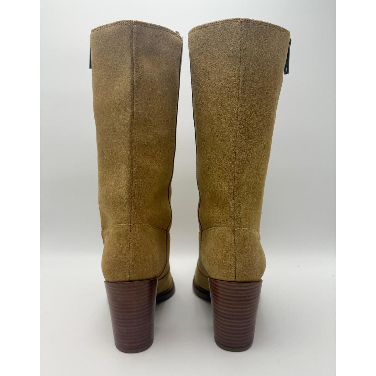 Franco Sarto Women Jaxon Mid Calf Boots Size 10 Tan Brown Suede Pointed Toe NWOB