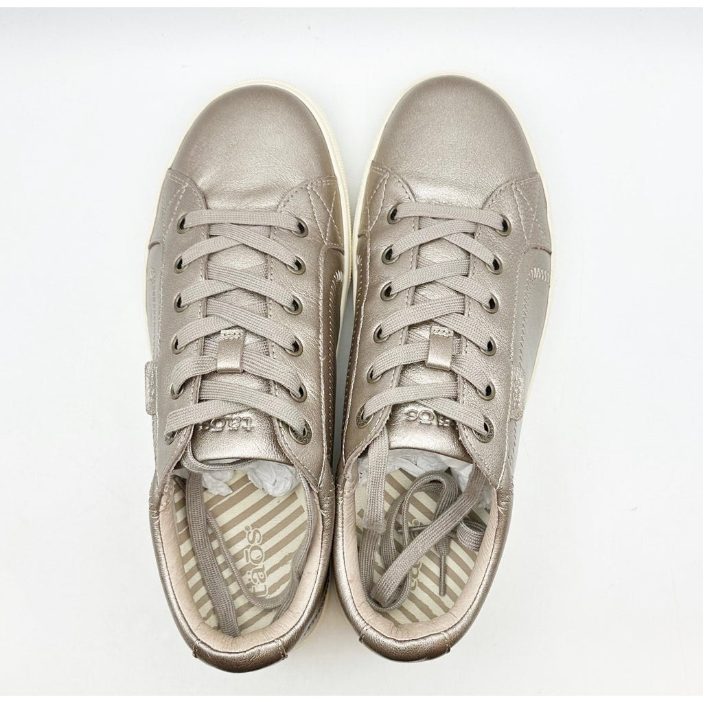 Taos Footwear Womens Plim Soul Lux Sneakers Size 10.5 CHAMPAGNE Gold Leather NIB