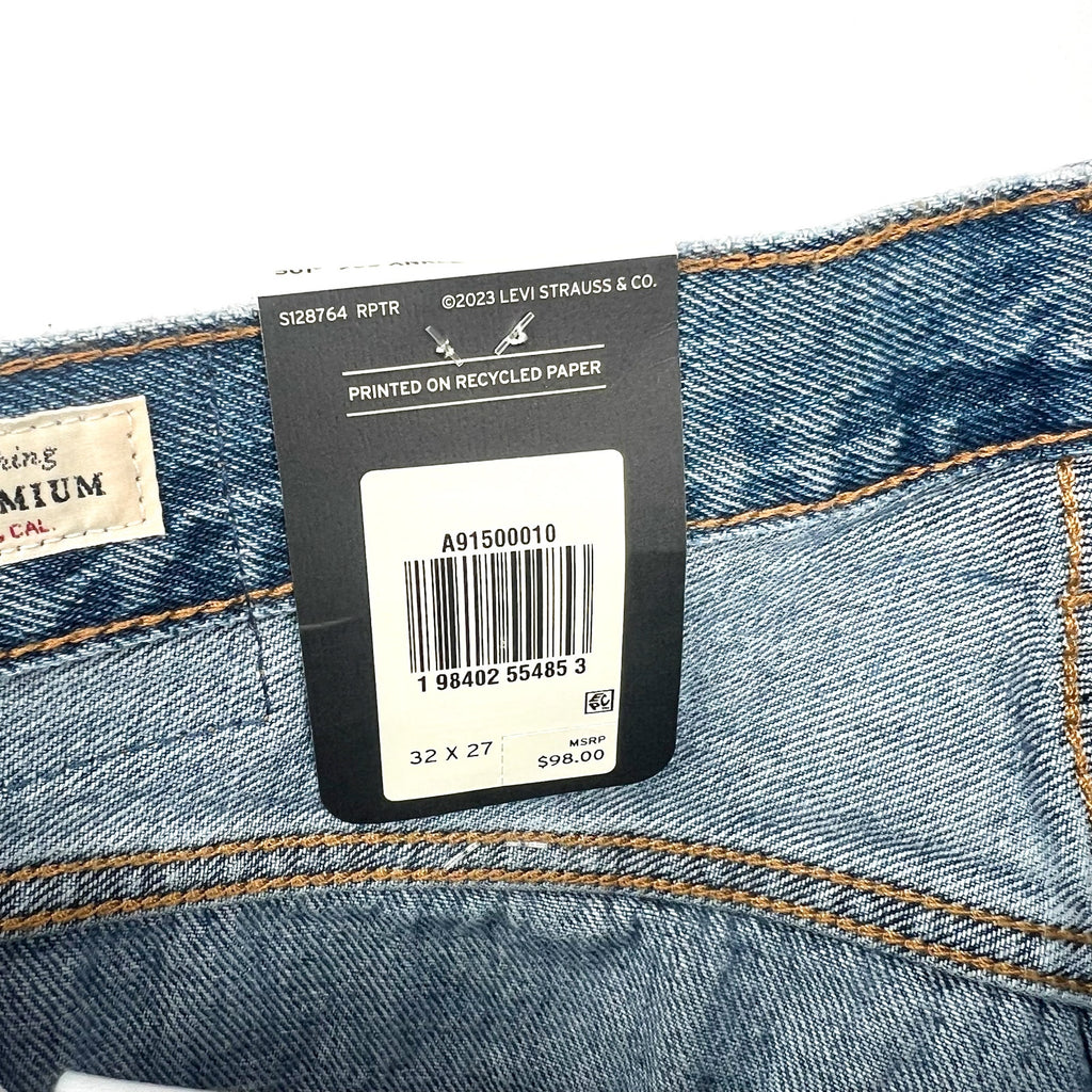 LEVI'S Womens 501 90s Ankle Jeans 32x27 US 14 Blue Shout Out Stone A91500010 NWT