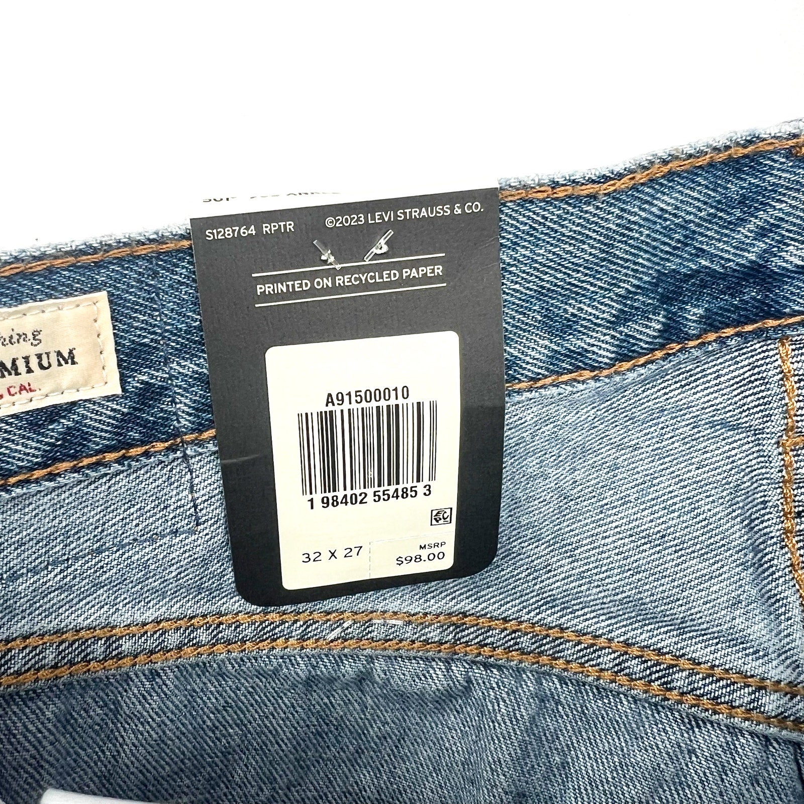 LEVI'S Womens 501 90s Ankle Jeans 32x27 US 14 Blue Shout Out Stone A91500010 NWT